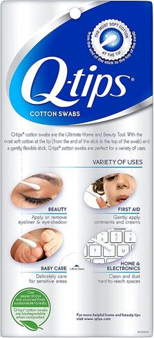 Q-tips Cotton Swabs For Hygiene and Beauty Care Original Cotton Swab Made With 100% Cotton 750 Count in Saudi Arabia