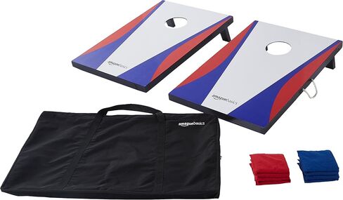 Amazon Basics Cornhole Set with 2 Boards, 8 Bean Bags, and Travel Carry Case, Blue/Red in Saudi Arabia