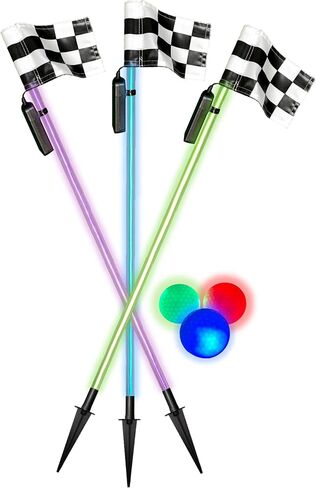Glo-Pin Light Up Golf Flagstick Glow Golf Kit Game with Glow in the Dark LED Golf Balls (Blue) in Saudi Arabia