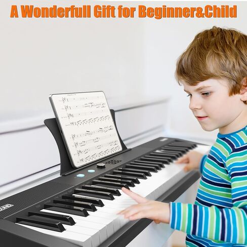 Piano Keyboard, 61 Key Keyboard Piano for Beginners and Kids with Headphones Charger and Pedal, Portable Electric Keyboard Teaching for Best Birthday or Christmas Gift in Saudi Arabia