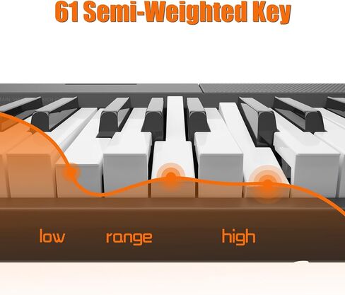 Piano Keyboard, 61 Key Keyboard Piano for Beginners and Kids with Headphones Charger and Pedal, Portable Electric Keyboard Teaching for Best Birthday or Christmas Gift in Saudi Arabia