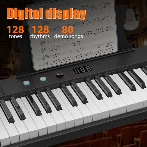 Piano Keyboard, 61 Key Keyboard Piano for Beginners and Kids with Headphones Charger and Pedal, Portable Electric Keyboard Teaching for Best Birthday or Christmas Gift in Saudi Arabia