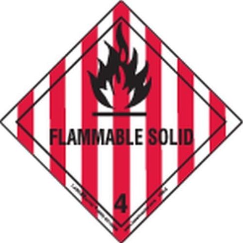Labelmaster HML5S Flammable Solid Worded Label, Paper, Hazmat, 4" x 4" (Pack of 50) in Saudi Arabia