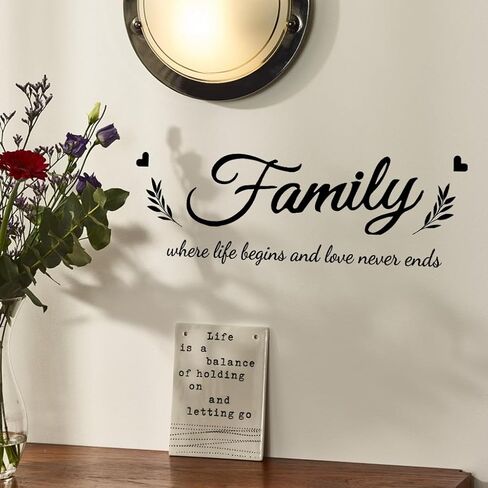 Family Wall Decals Decor for Living Room Love Wall Sticker Decorations for Bedroom Women Mirror Words for Wall Sticker, Black in Saudi Arabia