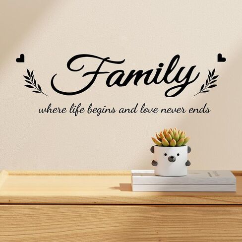 Family Wall Decals Decor for Living Room Love Wall Sticker Decorations for Bedroom Women Mirror Words for Wall Sticker, Black in Saudi Arabia