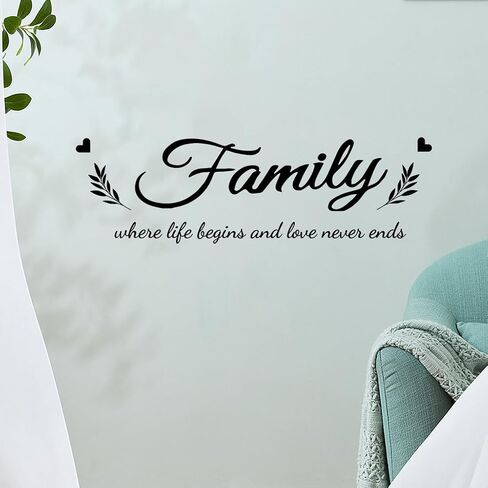 Family Wall Decals Decor for Living Room Love Wall Sticker Decorations for Bedroom Women Mirror Words for Wall Sticker, Black in Saudi Arabia