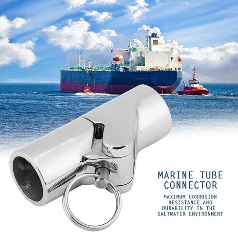 Aramox Marine Tube Connector, Marine Stainless Steel Folding Swivel Coupling Tube Pipe Connector Boat Hardware Fitting (22mm) in Saudi Arabia