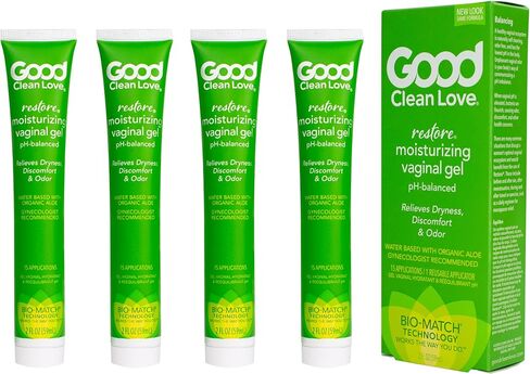 Good Clean Love Restore Moisturizing Vaginal Gel, pH-Balanced, Water-Based with Aloe Vera & Lactic Acid, Reduces Dryness, Discomfort & Odor for Women, 2 Oz (2-Pack) in Saudi Arabia