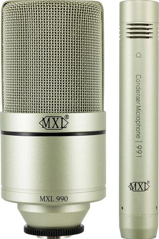 MXL 990/991 Large and Small Diaphragm Condenser Microphone Bundle Project/Home Studio Recording | XLR | Cardiod (Champagne) in Saudi Arabia