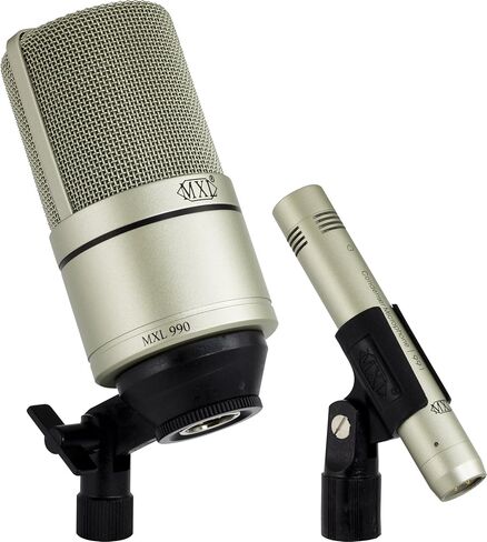 MXL 990/991 Large and Small Diaphragm Condenser Microphone Bundle Project/Home Studio Recording | XLR | Cardiod (Champagne) in Saudi Arabia