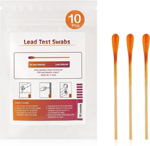 Lead Test Kit for Dishes, 10 Pcs Rapid Lead Test Swabs, Dip in Water Lead Testing Kit, Lead Paint Test Kit Home Use for All Surfaces, Results in 30 Seconds in Kuwait