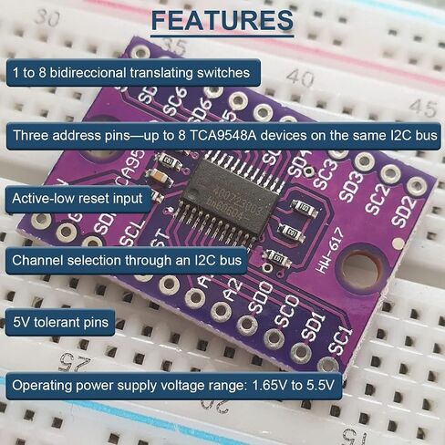 5PCS TCA9548A IIC Multiplexer Breakout Board 400kHz 1.8V - 5V 8 Channel I2C Communication Switch Development Expansion Board with Reset for Arduino in Saudi Arabia