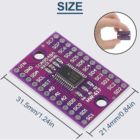 5PCS TCA9548A IIC Multiplexer Breakout Board 400kHz 1.8V - 5V 8 Channel I2C Communication Switch Development Expansion Board with Reset for Arduino in Saudi Arabia