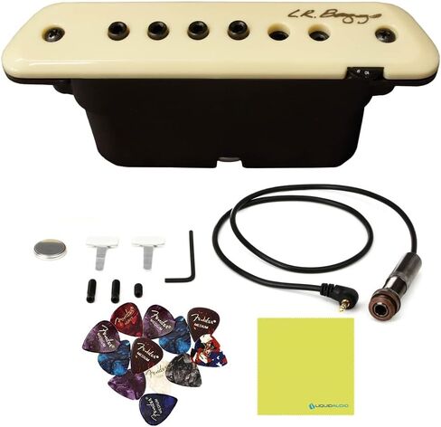 LR Baggs M1A Active Magnetic Soundhole Pickup Bundle w/ 12x Fender Picks and Liquid Audio Polishing Cloth in Saudi Arabia