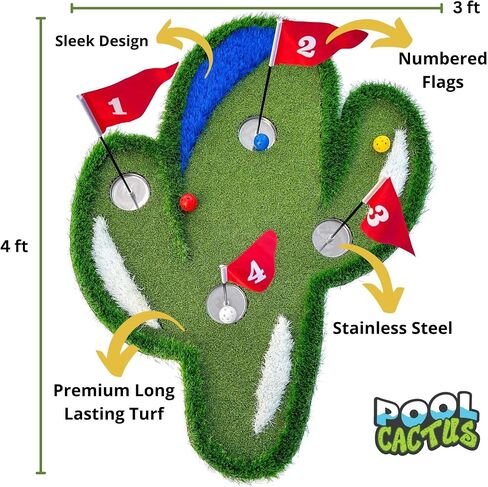 Floating Golf Green Set with Two Circular Floating Green Targets, includes Chipping mat with Rubber tee, and 60 Multi-Colored Floating Plastic Golf Balls in Saudi Arabia