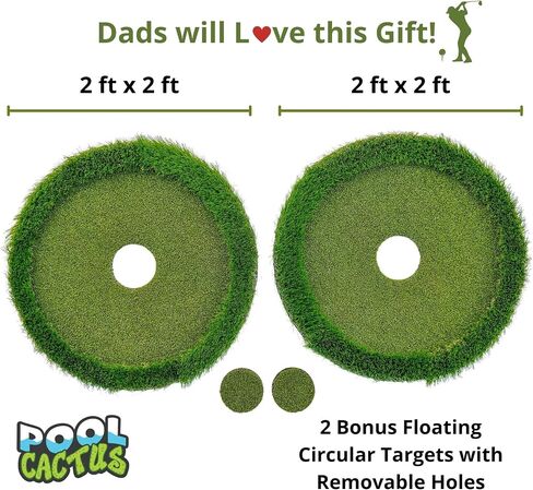 Floating Golf Green Set with Two Circular Floating Green Targets, includes Chipping mat with Rubber tee, and 60 Multi-Colored Floating Plastic Golf Balls in Saudi Arabia