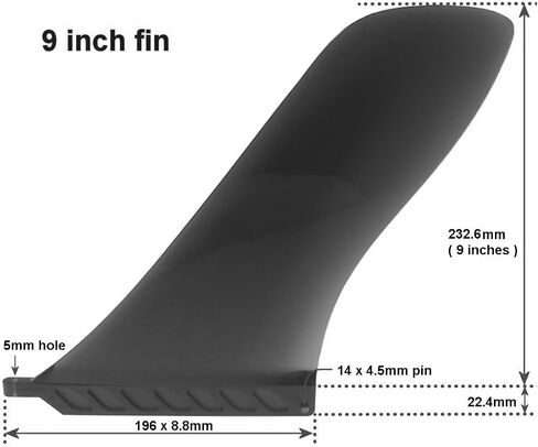 9" US box center Race + cruise + surf SUP fin Safety Flex Soft for longboard airSUP Paddleboard by saruSURF in Saudi Arabia