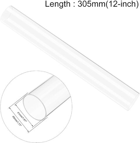 Acrylic Pipe Clear Rigid Round Tube for DIY Crafts Lamps Aquarium Fish Tank Architectural Lighting Models Plumbing Hollow Round Bar Rod 36mm ID 40mm OD 305mm Length 1pcs in Saudi Arabia