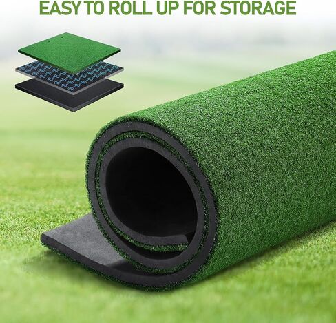 Nisorpa Golf Hitting Mats, 5x4.75ft Golf Training Mat for Indoor & Outdoor Chipping Swing Driving 22mm Thickened Artificial Turf Golf Training Aid with 10 Golf Balls 9 Golf Tees 4 Alignment Sticks in Saudi Arabia