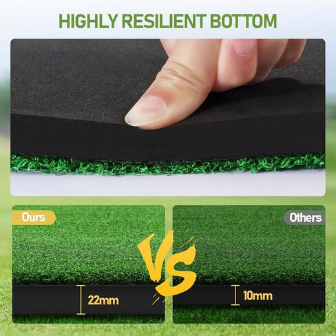 Nisorpa Golf Hitting Mats, 5x4.75ft Golf Training Mat for Indoor & Outdoor Chipping Swing Driving 22mm Thickened Artificial Turf Golf Training Aid with 10 Golf Balls 9 Golf Tees 4 Alignment Sticks in Saudi Arabia