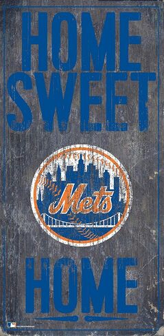 Fan Creations MLB New York Mets Unisex New York Mets Home Sweet Home Sign, Team Color, 6 x 12 in Saudi Arabia