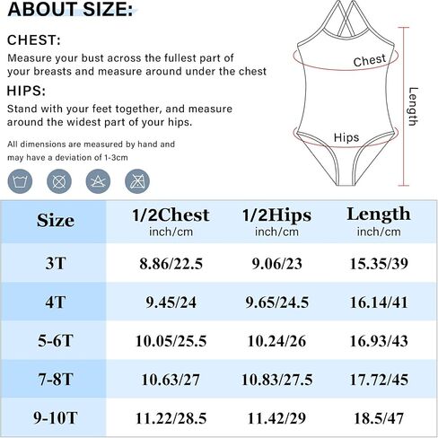 Girls One Piece Swimsuit Bathing Suit Beachwear 3-10T in Kuwait