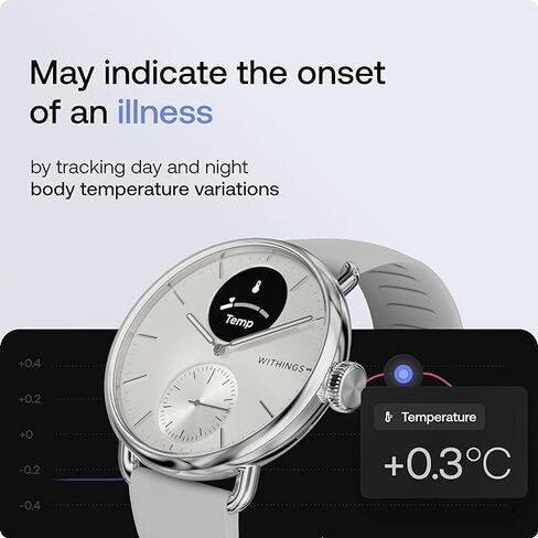 Withings ScanWatch 2 - Hybrid Smart Watch, Heart Rate Monitoring, Fitness Tracker, Cycle Tracker, Sleep Monitoring, GPS Tracker, 30-Day Battery Life, Android & Apple Compatible, HSA/FSA in Saudi Arabia