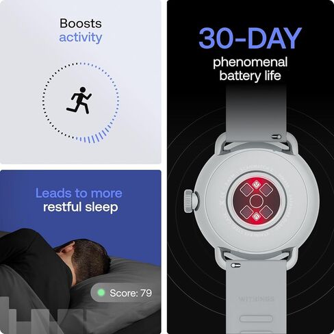 Withings ScanWatch 2 - Hybrid Smart Watch, Heart Rate Monitoring, Fitness Tracker, Cycle Tracker, Sleep Monitoring, GPS Tracker, 30-Day Battery Life, Android & Apple Compatible, HSA/FSA in Saudi Arabia