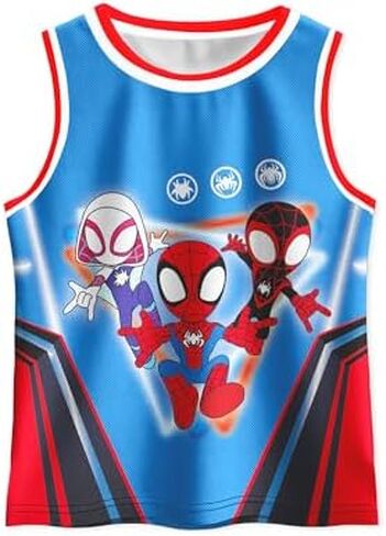 Boys Cartoon Basketball Jerseys Classic Mesh Sleeveless Shirt for Kids Training Athletic 4-12 Years in Saudi Arabia