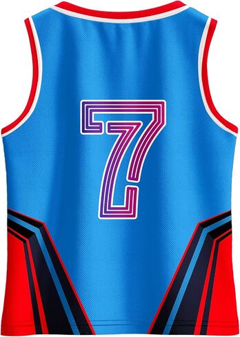 Boys Cartoon Basketball Jerseys Classic Mesh Sleeveless Shirt for Kids Training Athletic 4-12 Years in Saudi Arabia