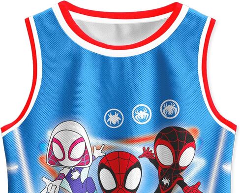 Boys Cartoon Basketball Jerseys Classic Mesh Sleeveless Shirt for Kids Training Athletic 4-12 Years in Saudi Arabia