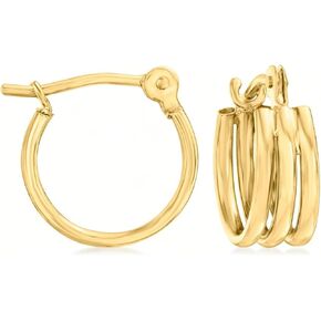 RS Pure by Ross-Simons 14kt Yellow Gold 3-Row Huggie Hoop Earrings