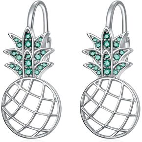 Flower Earrings for Women 925 Sterling Silver Rose/Lotus/Scottish Thistle/Tulip/Lilac/Mushroom/Pineapple Dangle Drop Earrings Flower Jewelry Gifts for Women Girls Birthday Gifts