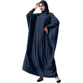 AWIBMK Women Abaya Dubai Prayer Full Cover Hijab Dress Dolman Sleeve Muslim One Piece Robe Clothes