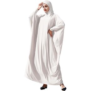 AWIBMK Women Abaya Dubai Prayer Full Cover Hijab Dress Dolman Sleeve Muslim One Piece Robe Clothes