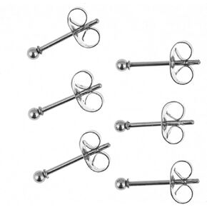 Memsion Stainless Steel Earrings Hypoallergenic Earrings, Ball Stud Silver Stud Earrings Set for Women Men Girls, Nickel Free Earrings
