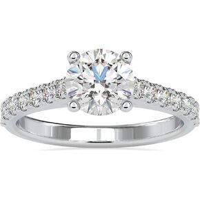 MRENITE S925 خواتم خطوبة من الفضة الاسترليني المويسانتي للنساء، 1 قيراط D اللون مستدير مويسانيتي وعد خاتم الزفاف هدية الذكرى السنوية لها in Kuwait