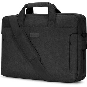 Laptop Shoulder Bag, 13-13.3-14-15-15.4-15.6-16-17.3-18 Inch Laptop/Tablet, Water-Repellent Fabric, Business for Men Women (15-16 inch, Black)