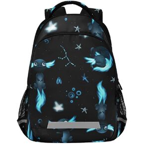 Black Cat Moon Backpack Laptop School Book Bag Lightweight Daypack for Men Women Teens Kids
