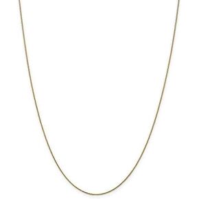 14k REAL Yellow or White or Rose/Pink Gold 0.60mm Shiny Diamond-Cut Round Wheat Chain Necklace for Pendants and Charms with Spring-Ring Clasp (16" 18" or 20 inch)