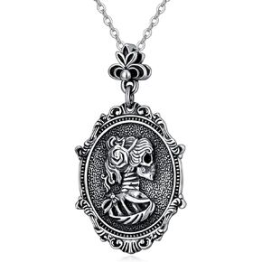 ONEFINITY St Michael/Nefertiti/Anubis/Ankh/Mary/Medusa/Jesus/Lolita Skull Necklace 925 Sterling Silver Angel Pendant New Years Necklace Jewelry Gifts for Men Women