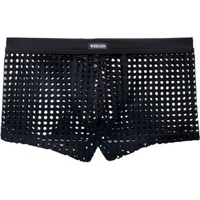 Men's Underwear Sexy Mesh Breathable Boxer Briefs Low Rise Cool Boxers Pack Set