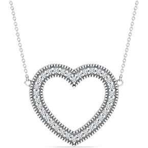 LeCalla 925 Sterling Silver Love Heart Pendant Necklace for Women Teens