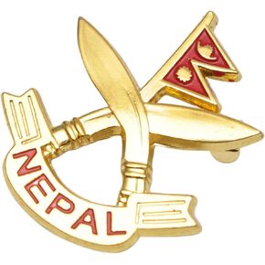 Lapel pin Nepali Khukuri cross Nepal national flag for coat jacket in Saudi Arabia
