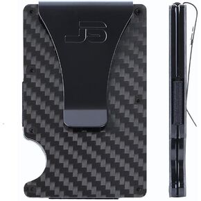 J.South - Slim Wallet For Men - Minimalist Wallet - Includes Replacement Screws and Internal Elastic Strap- RFID Blocking Wallet - Black Wallet