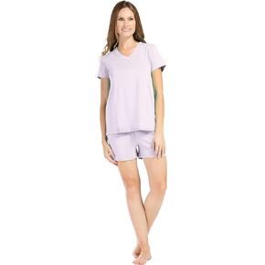 Fishers Finery Ecofabric Pajamas; Shorts and Tee Set; Comfort Fit