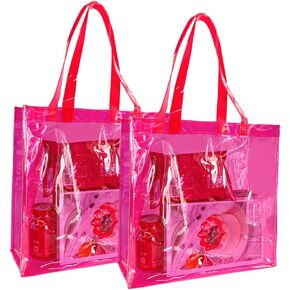 ONEART 2 Pcs Clear Tote Bags, Waterproof Shoulder Bag, Clear Tote Bag, Unisex Handbag Stadium Approved