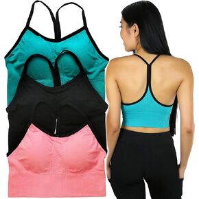 ToBeInStyle Women's Pack of 3 or 6 Seamless Strappy Bralettes