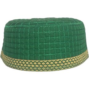 IMAHAM: HANDCRAFTED FLOWER Men's Unisex Muslim Men Prayer Cap Ramadaan Caps Eid Cap Handmade Kufis Namaz Hat Beanie