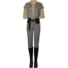 Womens Leia-Organa Solo Costume Leia Princess Cosplay Costume Return of the Jedi Leia Vest Shirts Pants for Halloween Party
